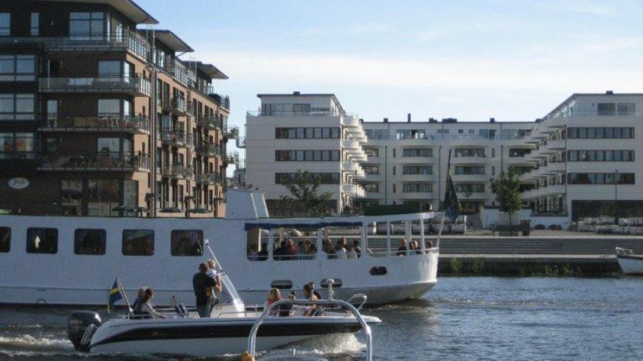 Utsikt mot Brf Inre Hamnen i Karlstad
