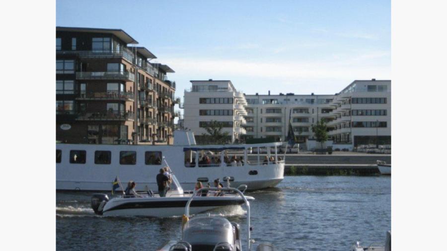 Utsikt mot Brf Inre Hamnen i Karlstad